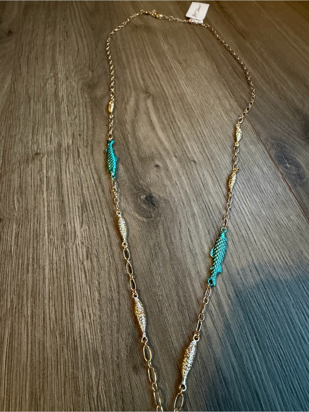 Betsey Johnson Red & Turquoise Enamel Sardine Tin Pendant Necklace - Picture 3 of 3